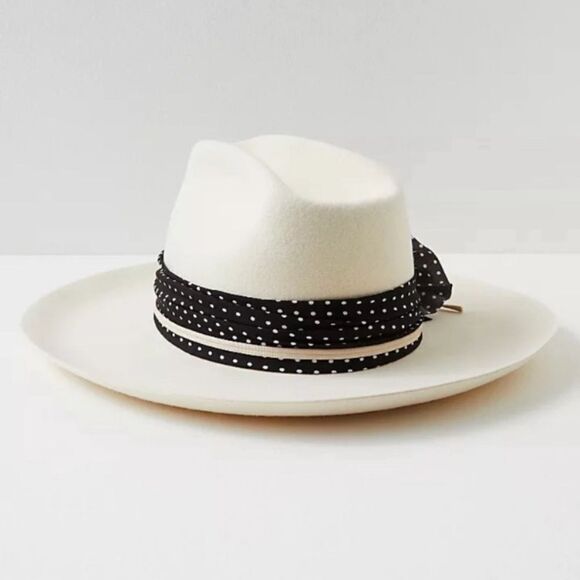 Free People Stacked Dot Felt Hat One Size - Picture 2 of 13